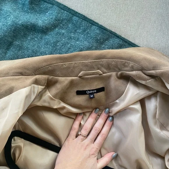 Quince 100% Suede Biker Moto Jacket, Cute! - Picture 7 of 7